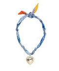 Gabby Puff Heart Scarf Necklace
