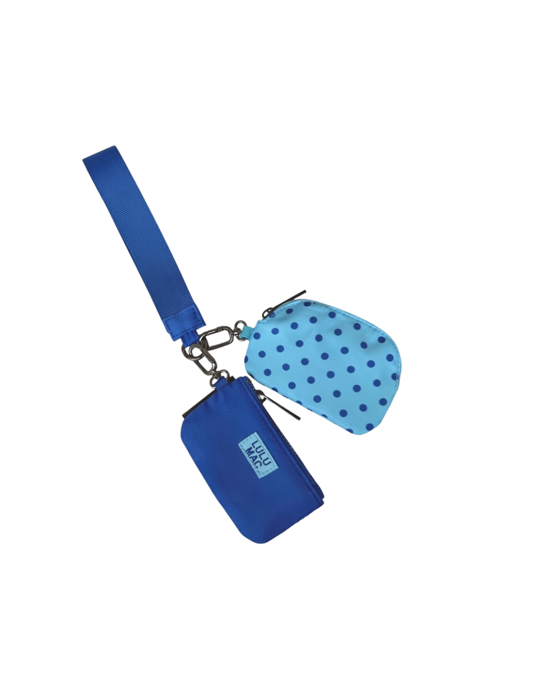 LULU MAC Wristlet-Blue/Navy Dots