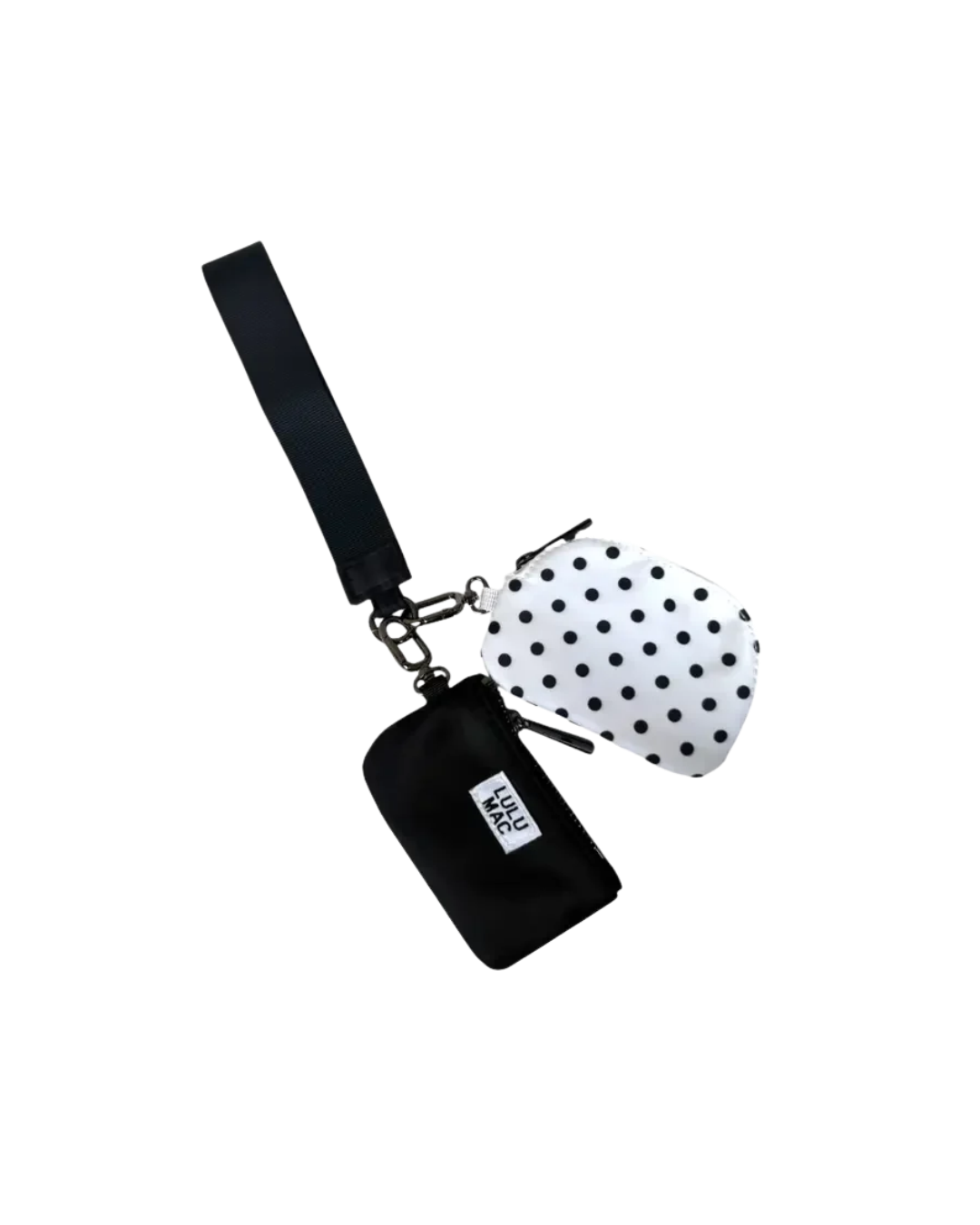 LULU MAC Wristlet-White/Black Dot