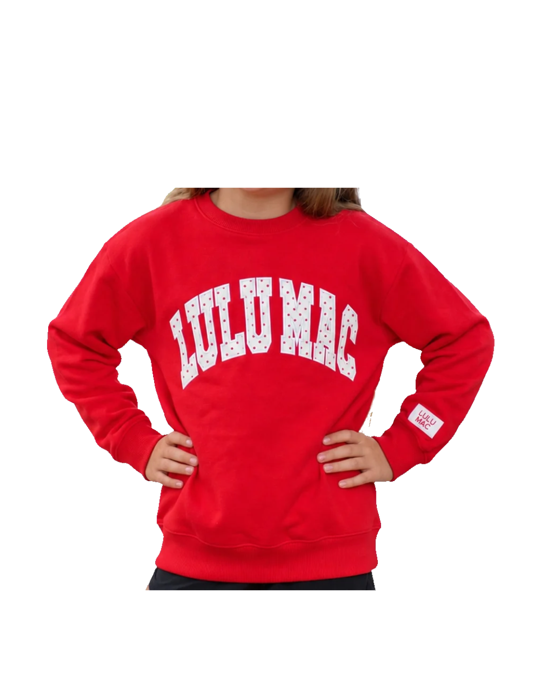 LULU MAC Sweatshirt-Red/White Dot