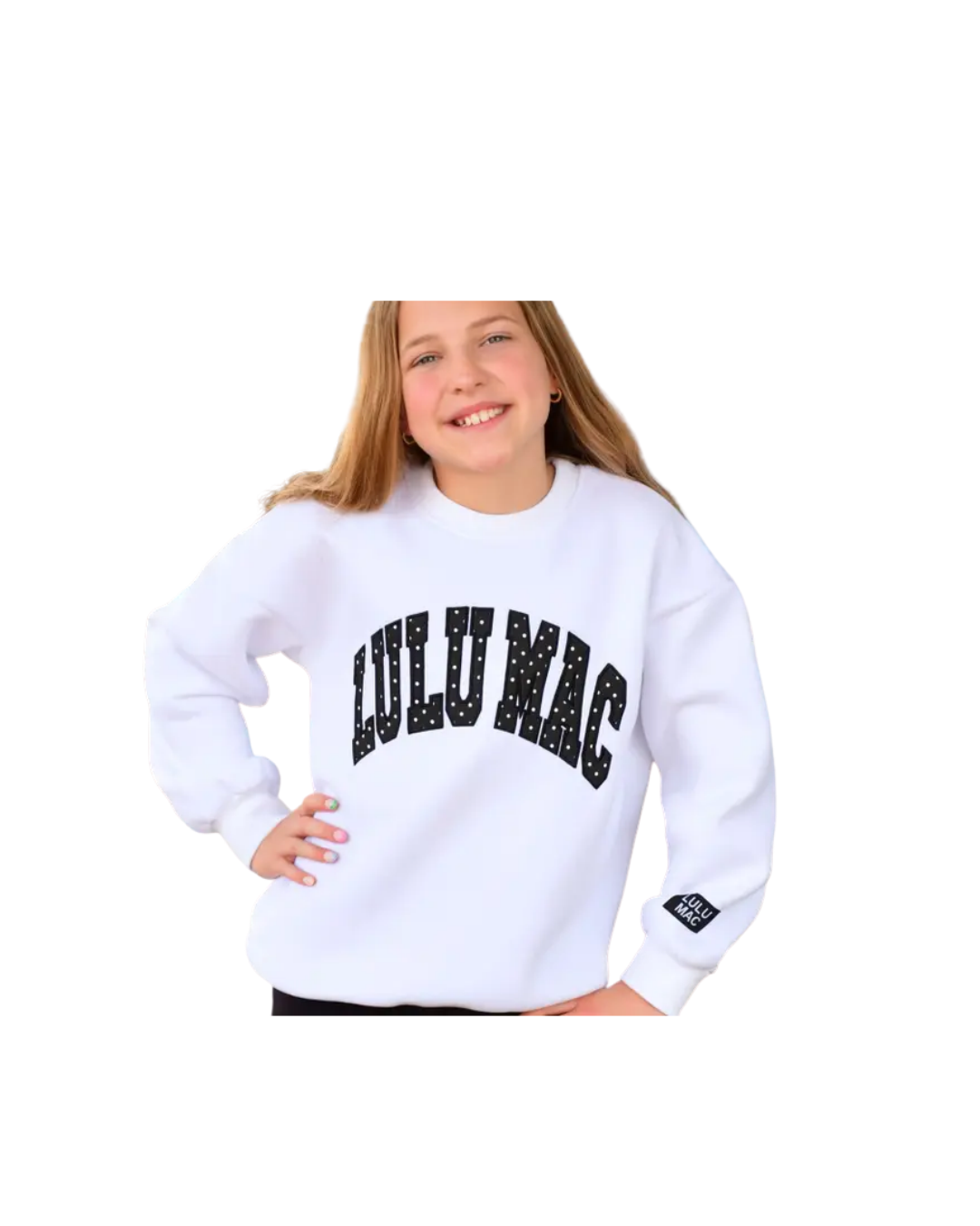 LULU MAC Sweatshirt-White/Black Dot