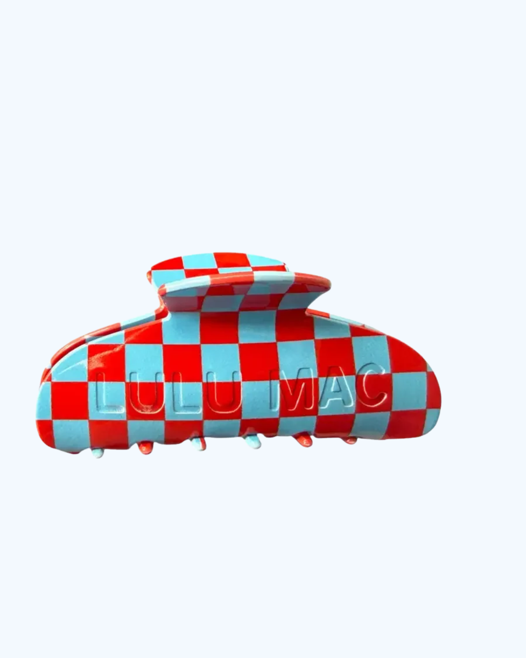 LULU MAC Hair Clip-Blue/Red Check