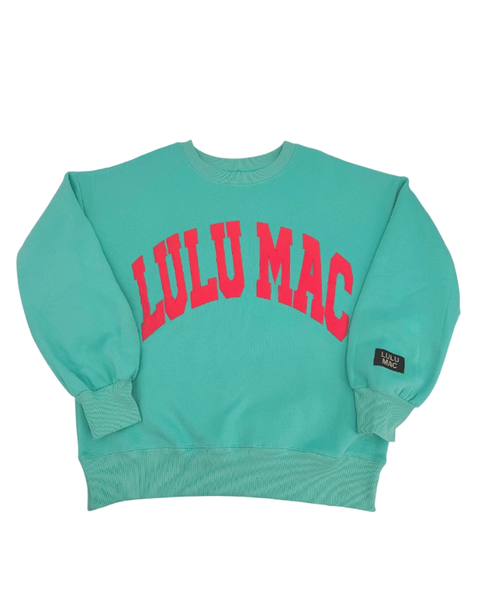 LULU MAC Sweatshirt-Aqua/Coral