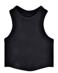 IS Cropped Racer Back Tank-Black