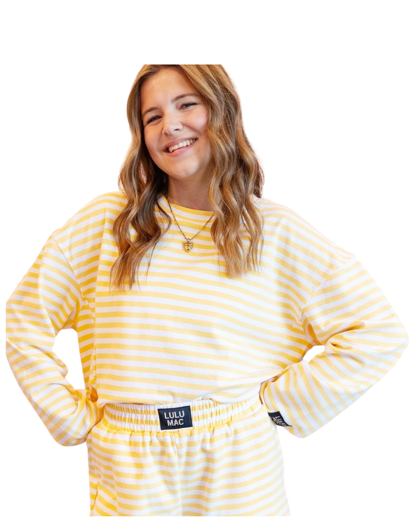 LULU MAC Stripe Top-Yellow