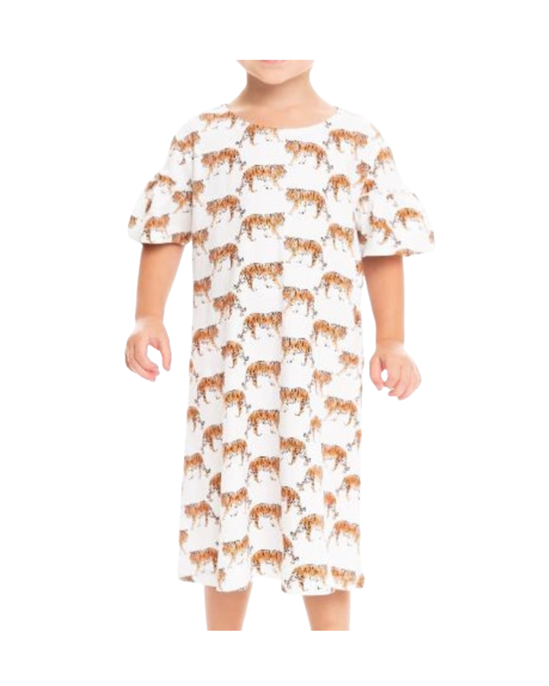 SSim Ruffle Sleeve Tiger Dress