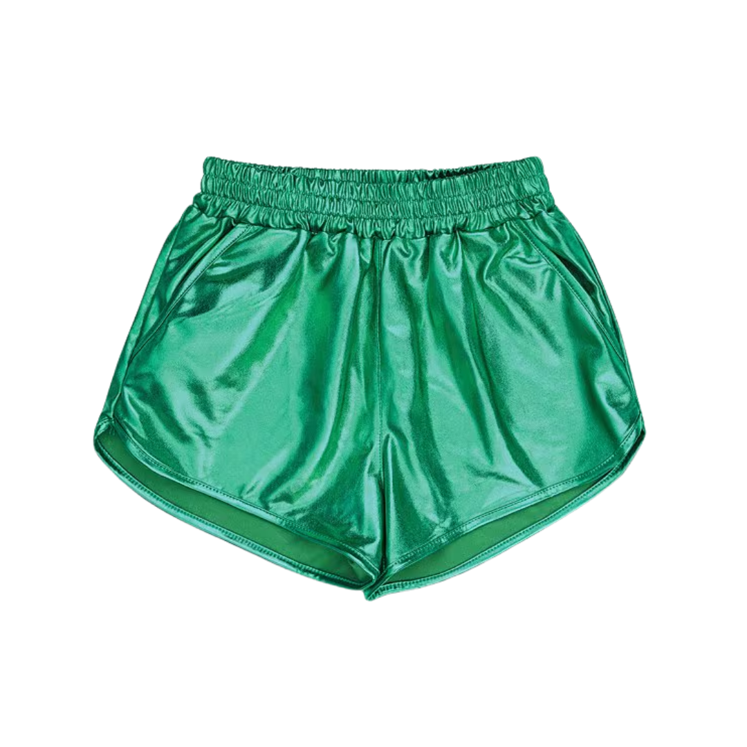 IS Green Metallic Shorts